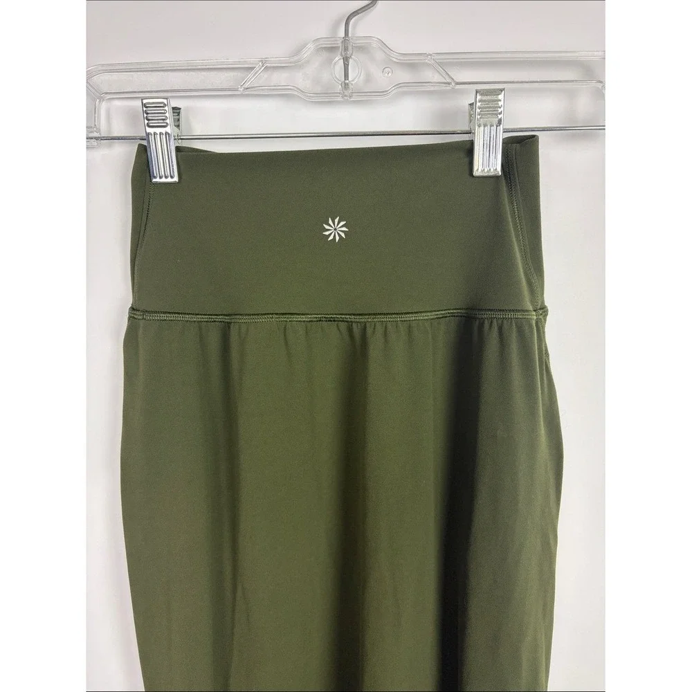 Athleta Transcend Midi Skirt Olive Green Ruched Stretch XXS